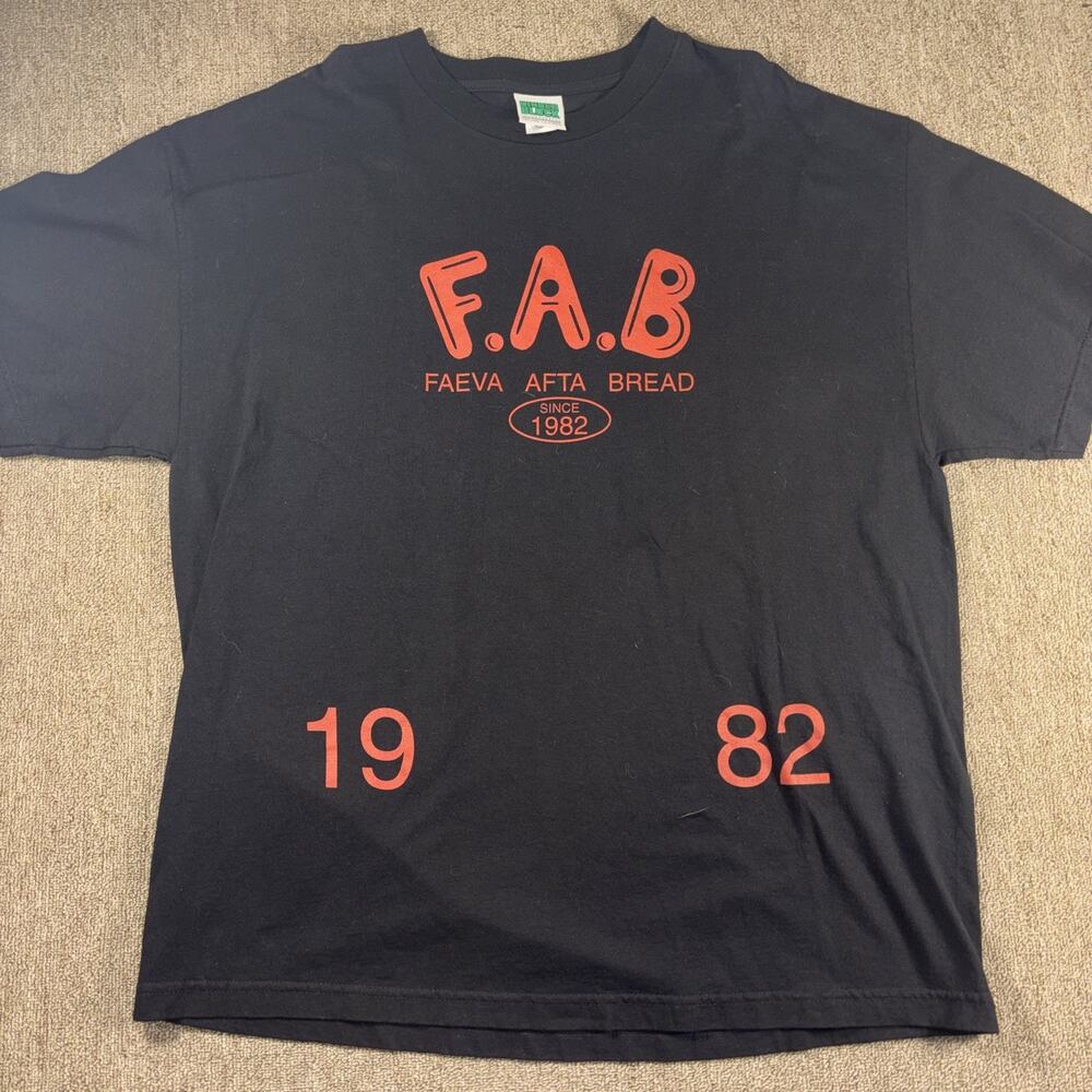 Vintage F.A.B Faeva Afta Bread Oakland Streetwear Tee Cinder Block Rare 90s